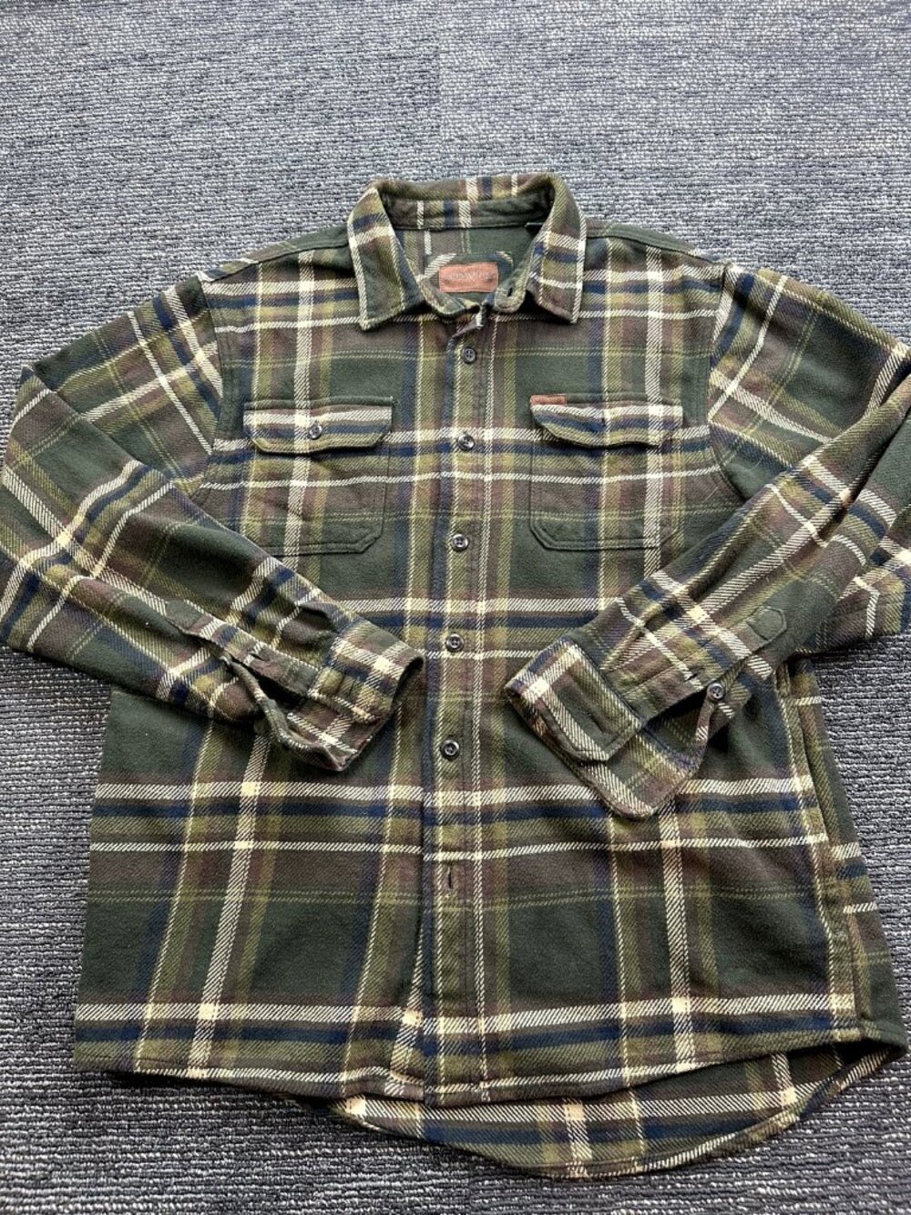 Orvis Classic Collection Mens M Flannel Shirt Green Plaid Long Sleeve Button